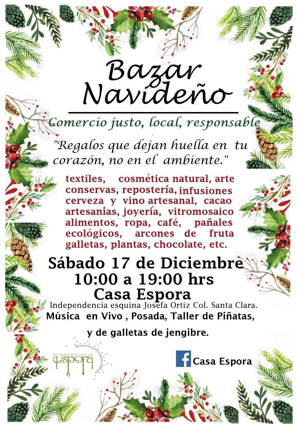Bazar Navideño Espora por una Navidad más consciente - Toluca Cultural