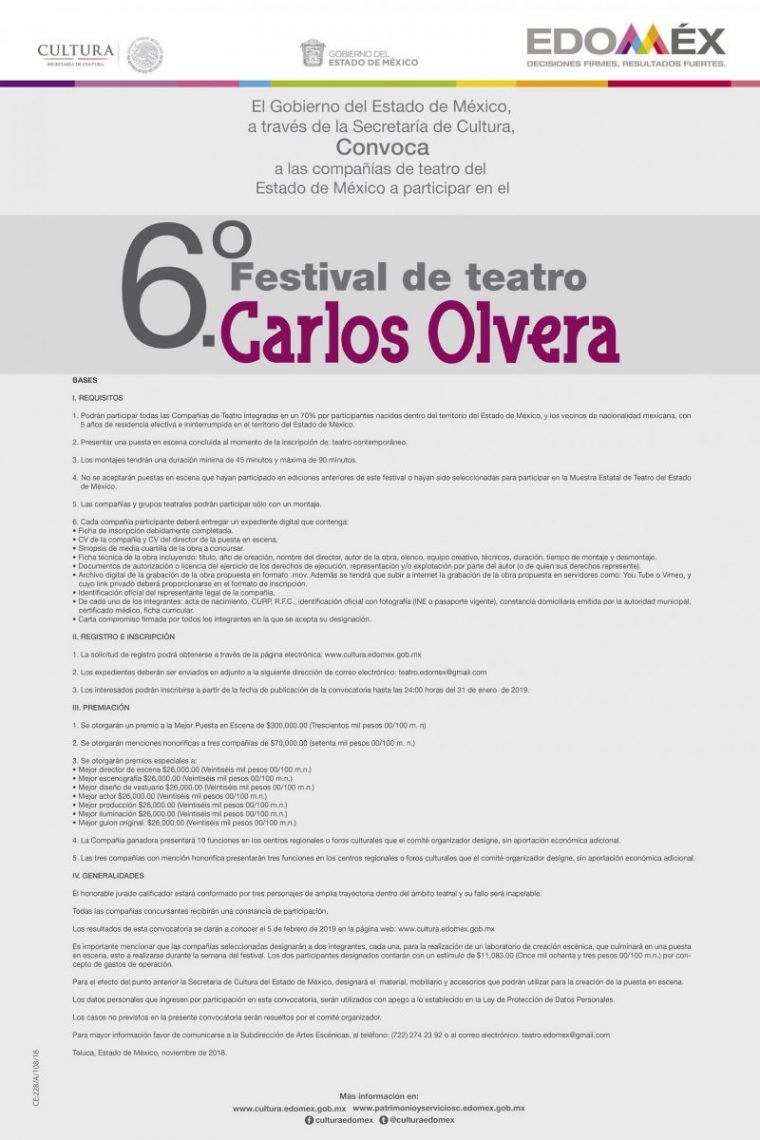 Convocatoria - Sexto Festival de Teatro